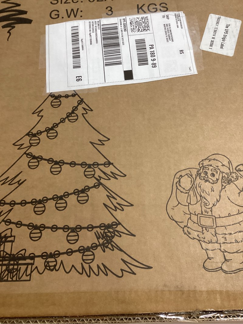 Condition photo showing New/Like New for 5ft Fully Decorated Pre-lit Christmas Tree,Pop up Christmas Tree Collapsible White Holiday Decor Snow Flocked Artificial Christmas Trees with LED Lights