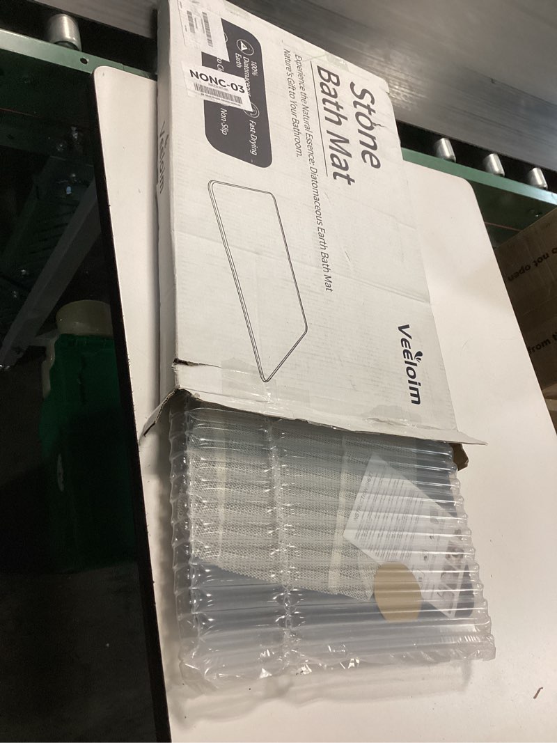 Condition photo showing New/Like New for Stone Bath Mat Diatomaceous Earth Shower Mat Non-Slip Super Absorbent Diatomite Stone Bath Mats for Bathroom Floor Quick Drying Natural Easy to Clean(23.6''×15.4" Gray) Line1-grey