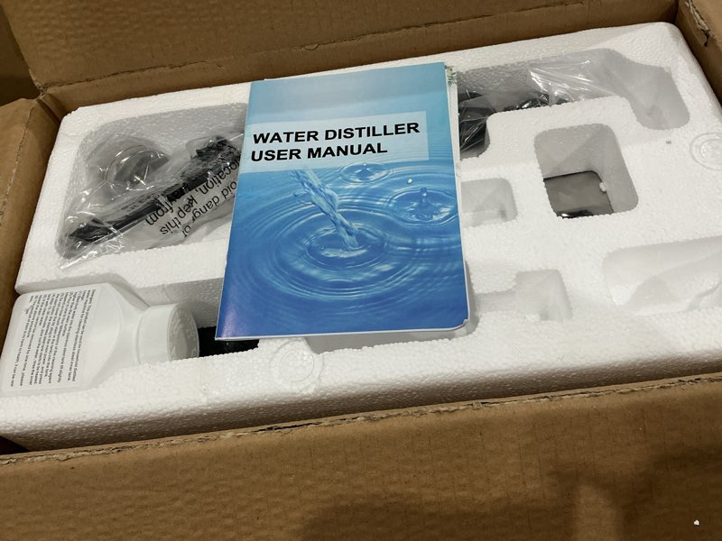 Condition photo showing Good Condition for dc house distilled water machine 1 gallon, stainless steel water distiller for home countertop 110v 750w purifier for humidifier office cpap with smart switch, glass pot