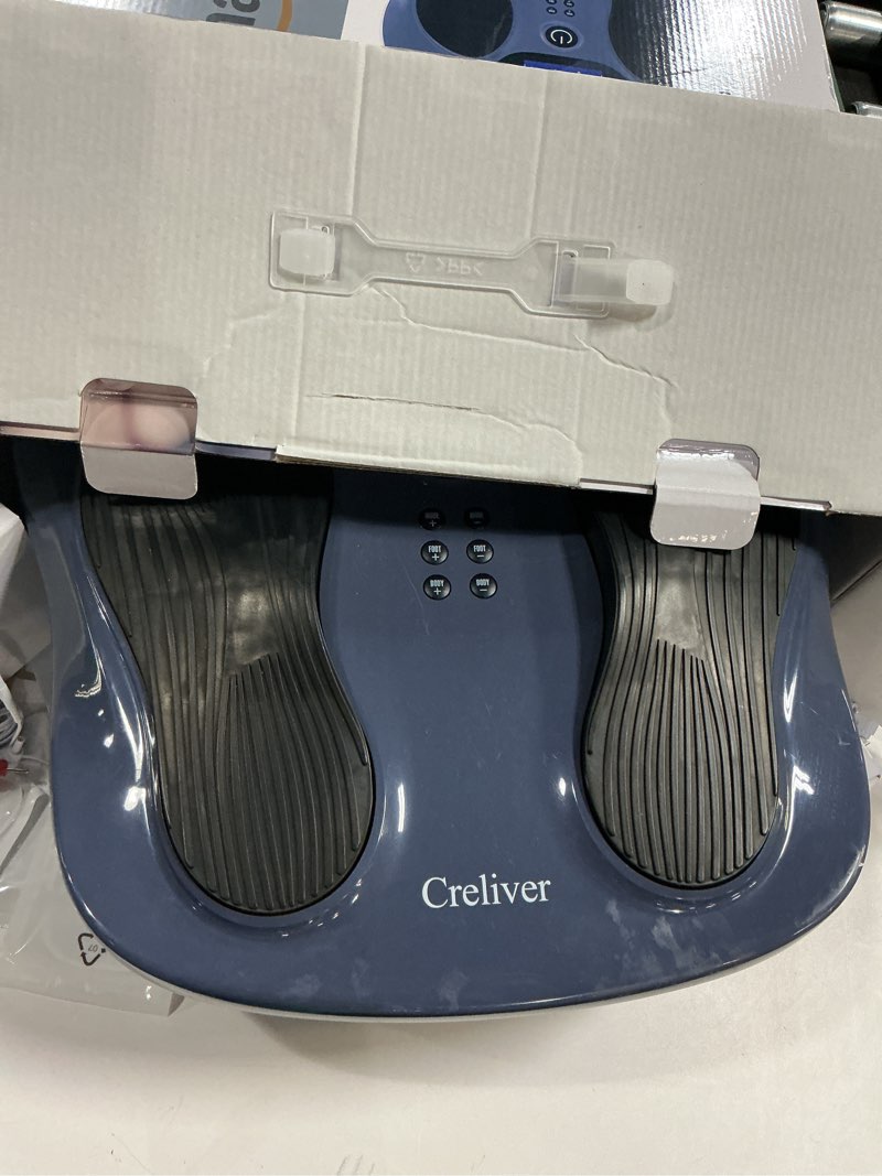 Condition photo showing As Is for Creliver EMS Foot Stimulator Pro, EMS Foot Massager for Neuropathy with Ergonomic Sole, Neuropathy Pain Relief for Feet Circulation, Leg & Feet Massager with 8 Gel Pads, Tens Unit Muscle Stimulator Blue