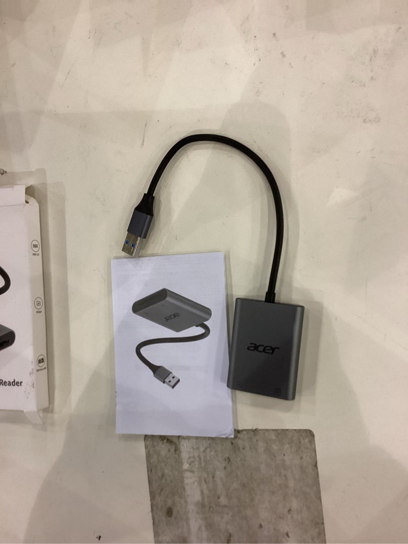 Acer SD Card Reader, USB A 3.0 to Micro Memory Card Reader, Aluminum Dual Slot SD to USB Adapter for