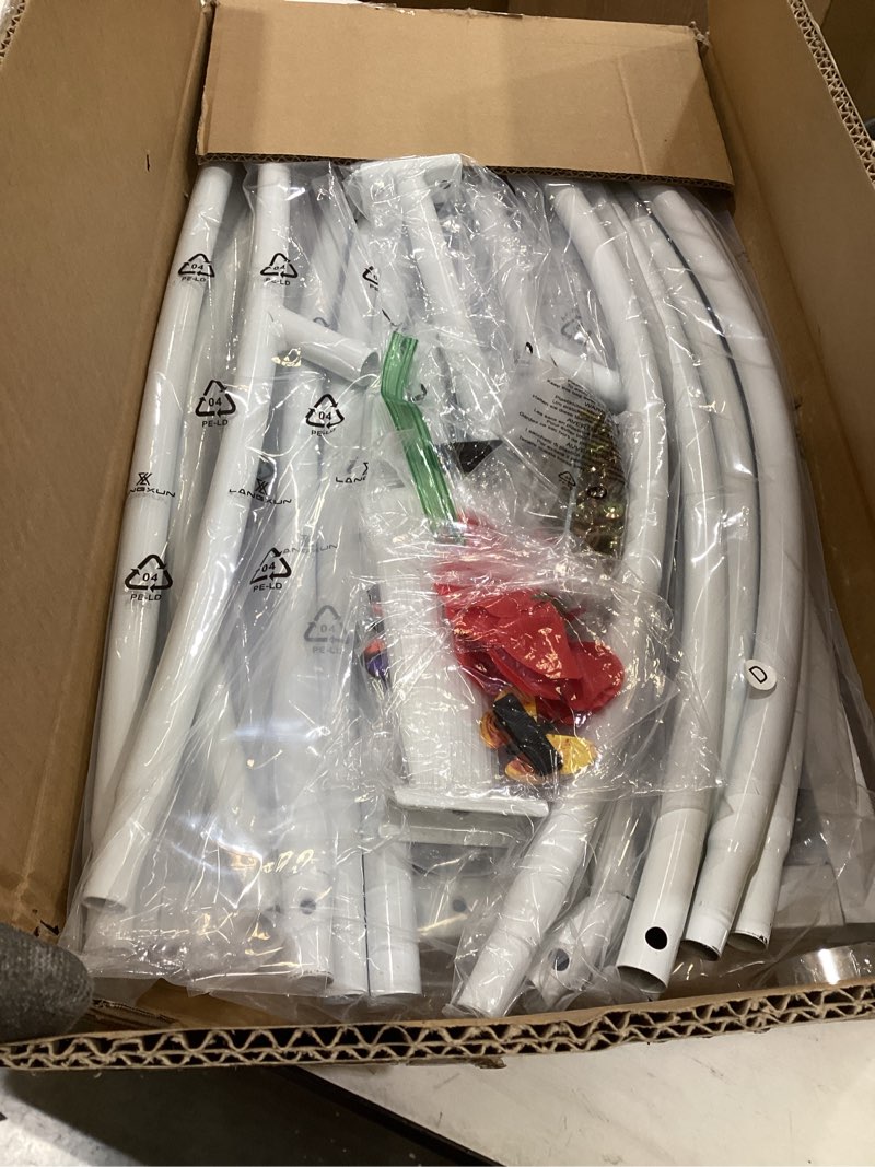Condition photo showing Good Condition for langxun large size metal balloon arch kit, wedding heart arch stand, love balloon column arch frame for wedding, bridal, valentine's day, engagement and birthday party supplies (white)