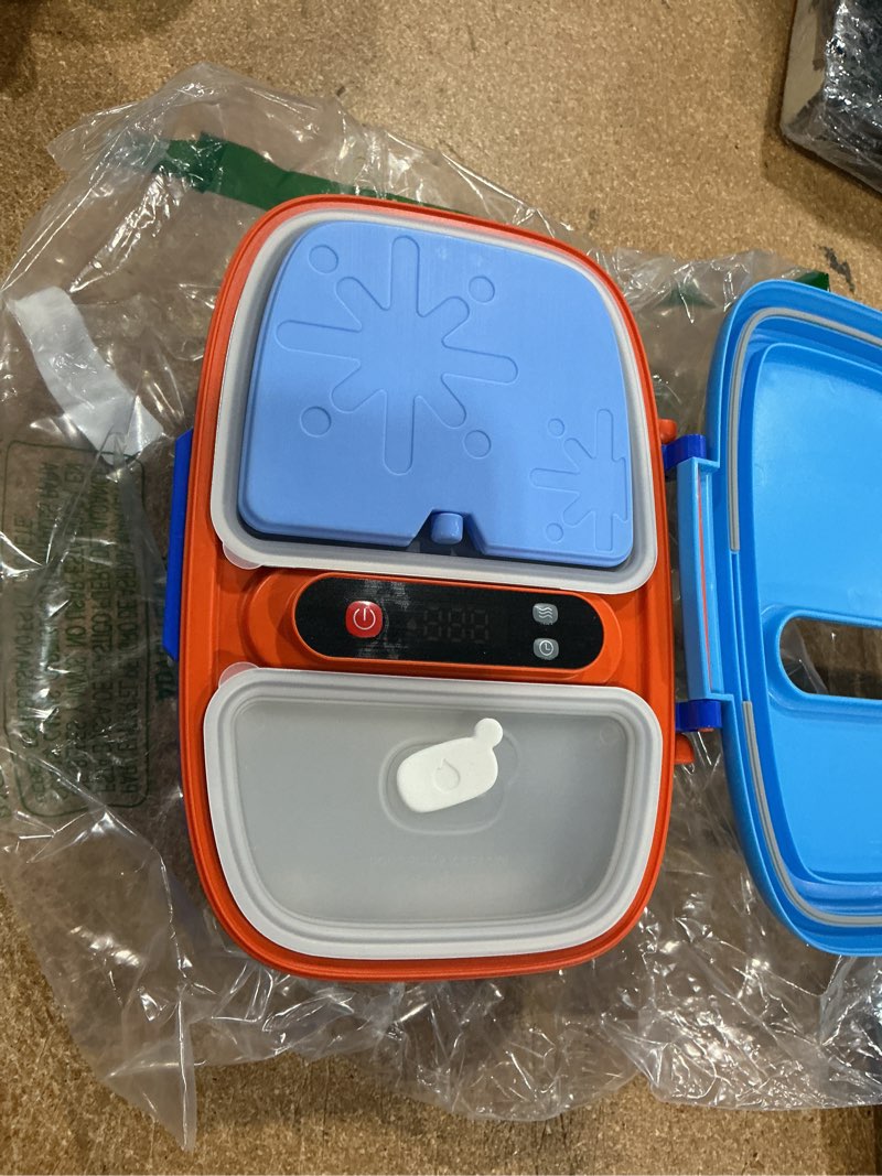 Condition photo showing Good Condition for east oak cordless electric lunch box for kids with ice pack, scheduled heat | chill & warm zone lunch box, portable leak-proof bento box with utensils, removable divider for girls boys navy blue navy blue heated lunch box
