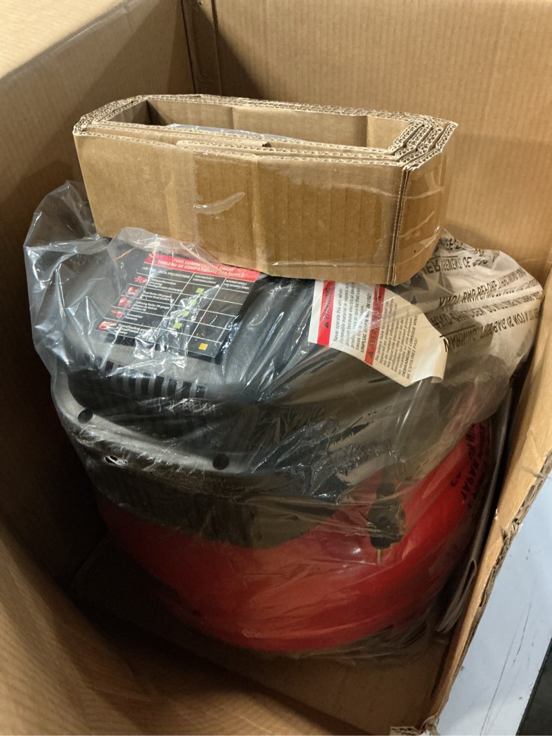 Condition photo showing Good Condition for ecomax air compressor, portable air compressor, 6 gallon, pancake air compressor, max 150 psi, 2.6 cfm @90 psi, oil free small electric air compressor for car, home and jobsite, red model: 0210673