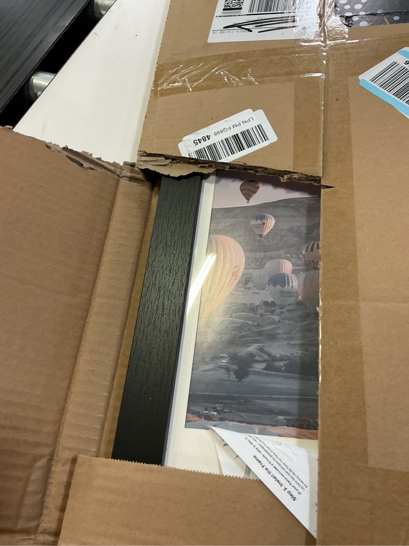 Condition photo showing Good Condition for jcjmy 9x27 picture frame with 8x24 mat, display photo 8x24 with mat or 9 x 27 without mat, wall hanging large 9 by 27 poster frame with plexiglass, black black 9x27 inch