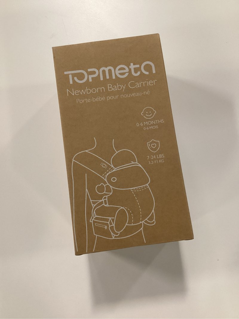 Condition photo showing New/Like New for Newborn Carrier, Soft and Lightweight Baby Carrier Wrap | Ergonomic, Adjustable Neck Support | Ideal for Newborn 7-24 lbs | Enhanced Comfort and Support, Deep Grey