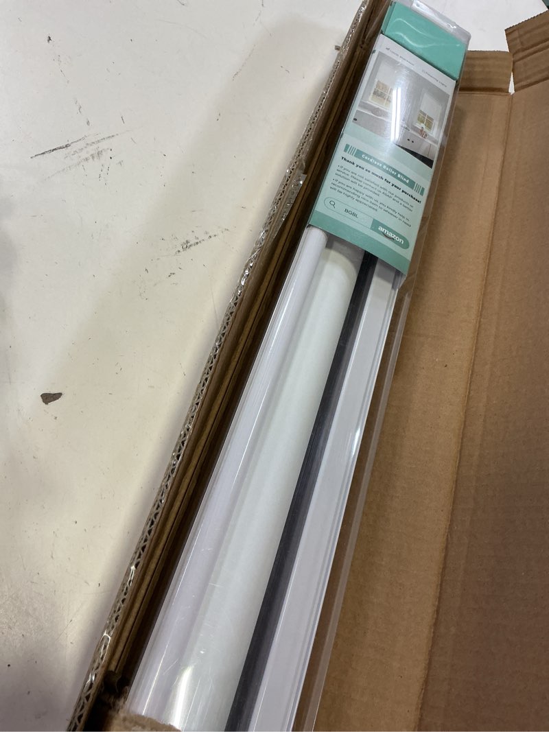 Condition photo showing New/Like New for cordless roller shades blackout blinds for windows room darkening rolled up shades with spring system, uv protection window shades door blinds for home and office (white, 30" w x 72" h) white 30" w x 72" h
