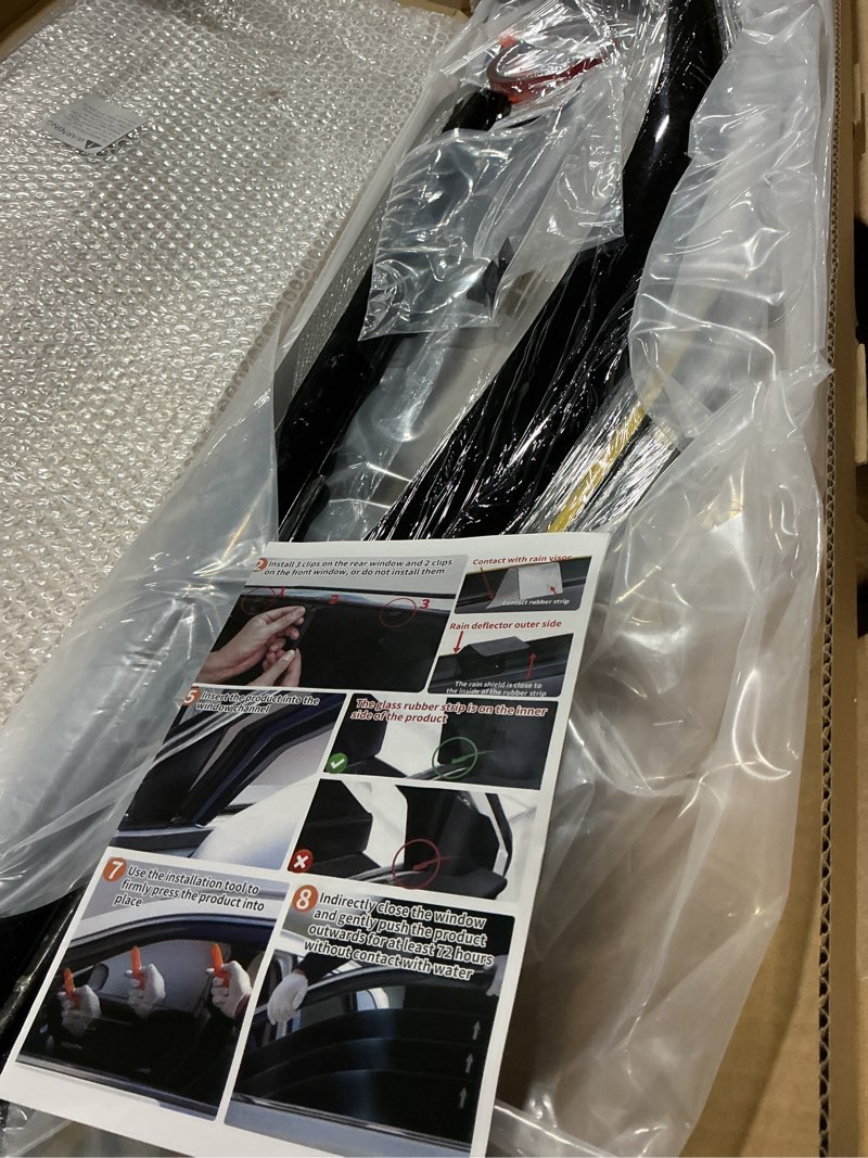 Condition photo showing As Is for in-channel window rain guards fit for truck dodge ram 1500 (new body style includes trx) 2019-2026 crew cab extra durable window visors window deflectors vent shades car accessories-4 pcs