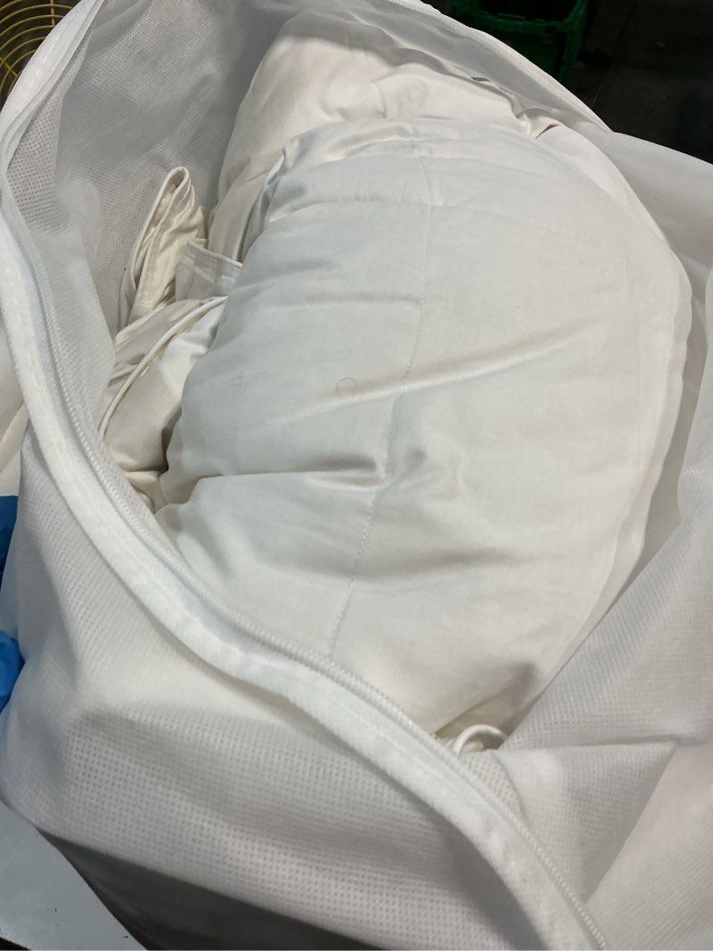 Condition photo showing As Is for all-season luxe goose down comforter, king/cal king, white