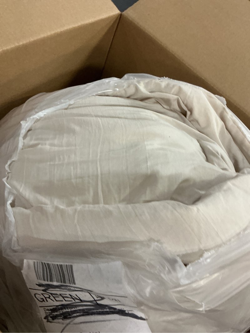 Condition photo showing As Is for Bedsure Oversized Queen Comforter Set, Beige Soft Prewashed Bedding for All Seasons, 3 Pieces GentleSoft™ Bed Set, 1 Lightweight Comforter (98"x98") and 2 Pillowcases (20"x26") Oversized Queen(98"x98") 01 - Beige