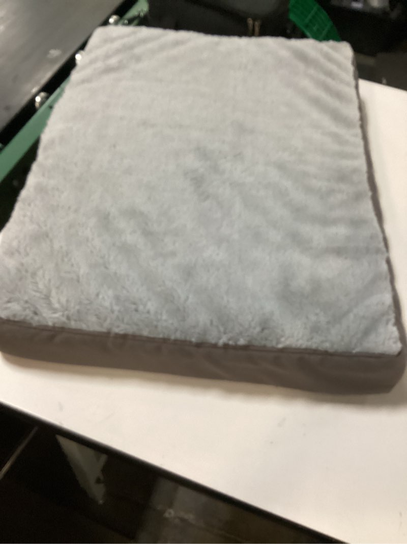 ksiia orthopedic dog bed, deluxe plush waterproof, 29 x 18 inch, gray, 3-inch thick high-density egg crate foam, removable cover, machine washable 