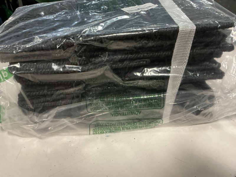 Condition photo showing Good Condition for ubbcare 4 pack wicker basket, 13.4l×8.3h×7.1w inch woven paper rope storage baskets for shelves, foldable rectangular storage baskets with handle, storage basket for organizing, black black 4pack medium