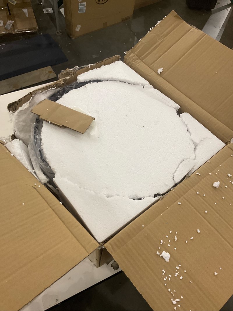 Condition photo showing As Is for Black 15.74" Farmhouse Ceiling Light Fixture, Hight Adjustable, 5-Light Modern Industrial Metal Cage Pendant Lighting for Kitchen Island Dining Room Living Room and Entryway