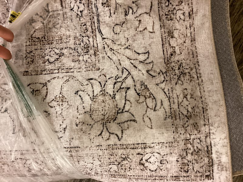 Condition photo showing As Is for fmfunctex 8x10 washable area rug beige vintage neutral distressed oriental large non slip carpet for living room bedroom soft low pile indoor mat retro throw rug for dining room kitchen office nursery beige 8' x 10' (rectangular)