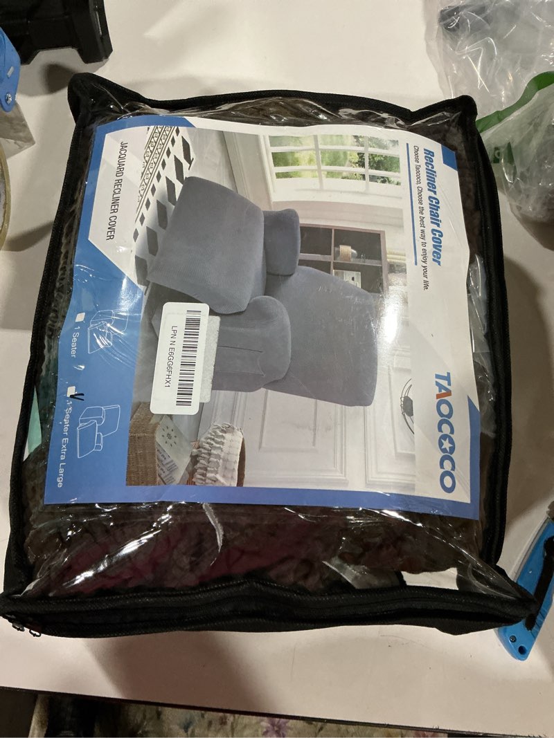Condition photo showing Good Condition for taococo oversized recliner chair covers, 1 seater streach recliner covers soft couch protector furniture protector covers with elastic chair cover jacquard pattern (chocolate) chocolate 1 seat-x large