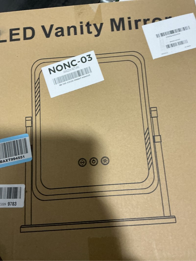 Condition photo showing Good Condition for Kcavvi Vanity Mirror with Lights, Height-Adjustable & 360° Rotation, 1/10X Magnification, Three Color Lighting Modes, Makeup Mirror Smart Touch Control, Large Vanity Desk Mirror (17.5in,White) 17.5"L x 15.5"W