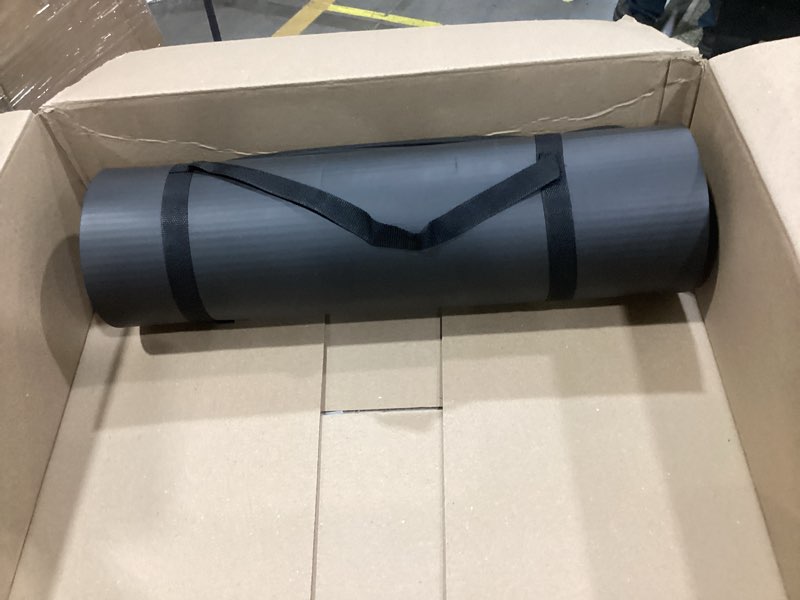 Condition photo showing Good Condition for Gaiam Essentials 2/5" Thick (10mm) Yoga & Pilates, Fitness & Exercise Mat with Easy-Cinch Carrier Strap Cusion Support For Fitness and Gym Workouts Black 2/5" (10MM)