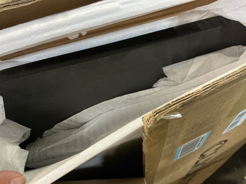 Condition photo showing Good Condition for clikuutory wall mounted high gloss folding table 39.4" l x 19.7" w, laundry folding table for laundry room, home office, kitchen, bedroom, home bar, wall desk fold down for small spaces, black 39.4"w x 19.7"d x 5.2"h black