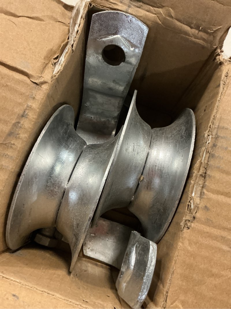 Condition photo showing New/Like New for sliding gate rollers 5" steel pipe track roller galvanized for 1 5/8" pipe track (pack of 2)
