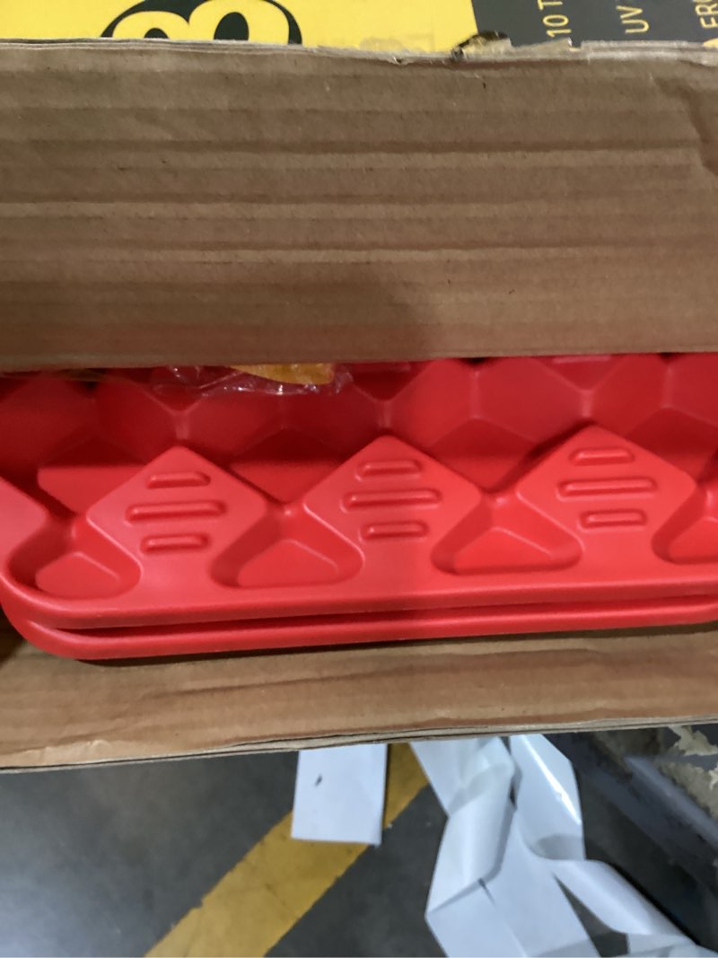 Condition photo showing New/Like New for bunker indust off-road traction boards with jack base,pair recovery track 4x4 jeep truck emergency tire traction mat with bag -sand, mud, snow tracks red traction pad (gen 7th)