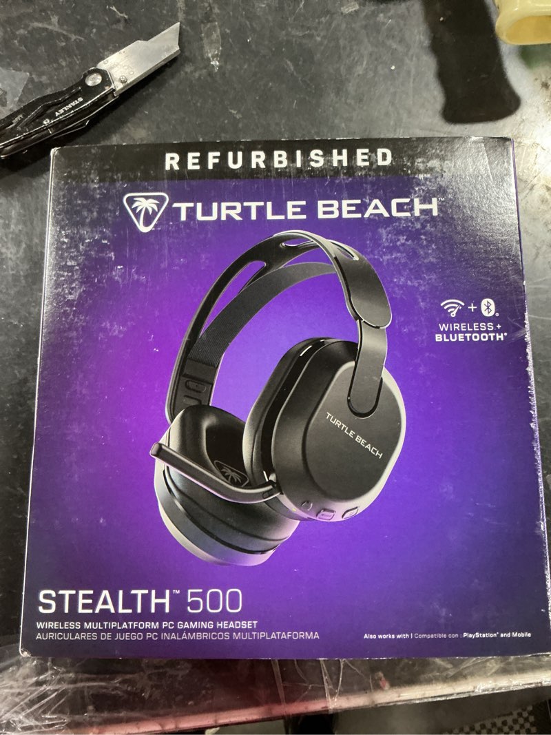 Condition photo showing Good Condition for turtle beach stealth 500 wireless amplified gaming headset for pc, ps5, ps4, nintendo switch, & mobile – 40-hr battery, bluetooth, memory foam cushions, flip-to-mute mic, eq presets – black (renewed)