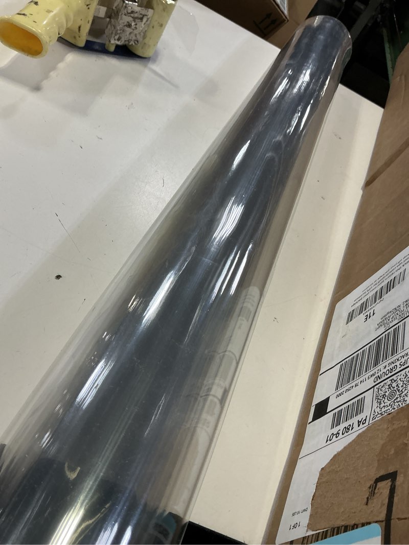 Condition photo showing As Is for (similar to stock photo ) necaux custom multi-size 1.5mm thick clear pvc table cover protector - 24 x 60 inch water resistant plastic rectangular vinyl non-slip desk pad for 5 foot coffee table/writing desk 24\" x 60\" clear 1.5mm