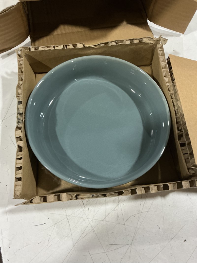 Condition photo showing Good Condition for fun elements shallow dog bowls, 8" ceramic dog food plate for small and medium breeds, non-slip, flat and wide, dishwasher safe, suitable for puppies and kittens (grey) 8 inch grey