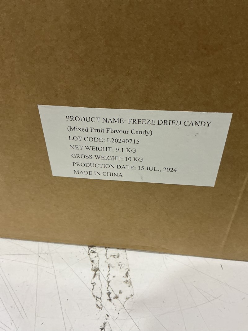 Condition photo showing As Is for freeze dried skittles