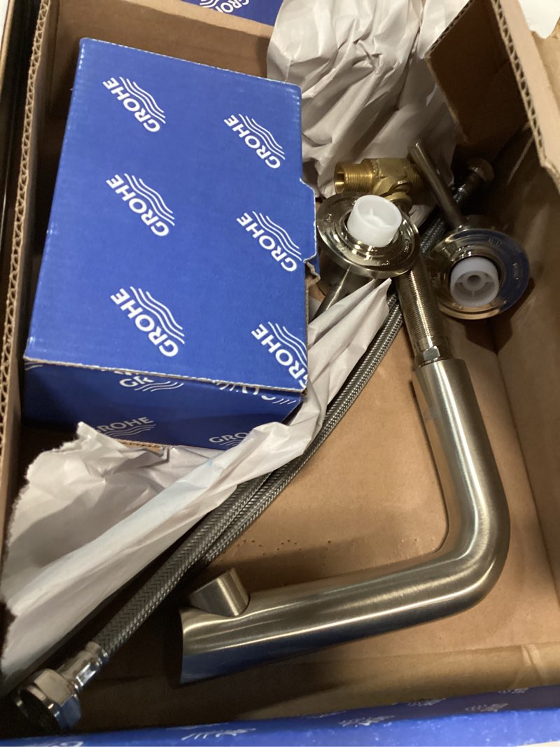 Condition photo showing As Is for grohe 20572en1 concetto, 8-inch widespread 2-handle s-size bathroom faucet 1.2 gpm, brushed nickel