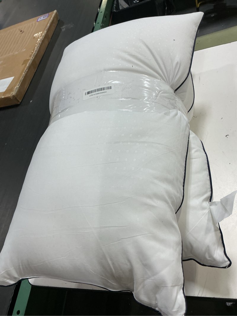Condition photo showing As Is for vorouhals hotel collection bed pillows for sleeping 2 pack standard size cooling pillows set of 2 for back, stomach or side sleepers, super soft down alternative microfiber filled pillows standard (pack of 2)