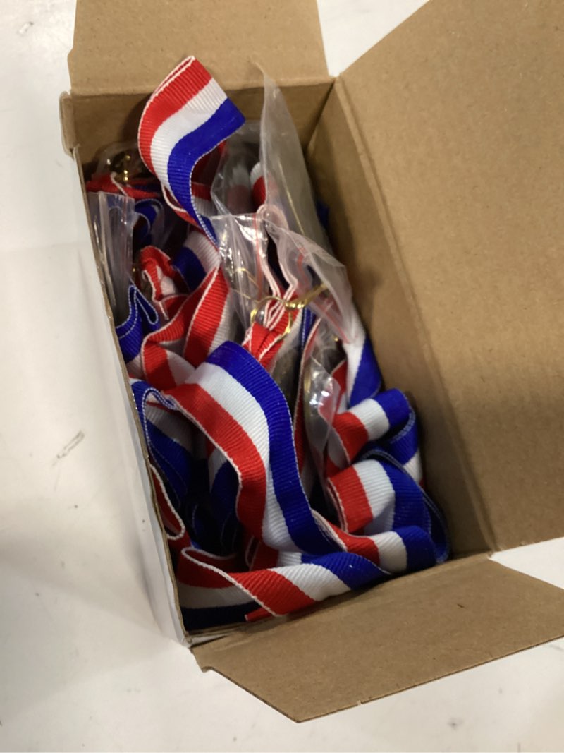 Condition photo showing Good Condition for 16 pcs greatest of all time champ medal with neck ribbon g. o. a. t. pendant medal award funny recognition football medals mvp necklace fantasy sports award for tournament league champion