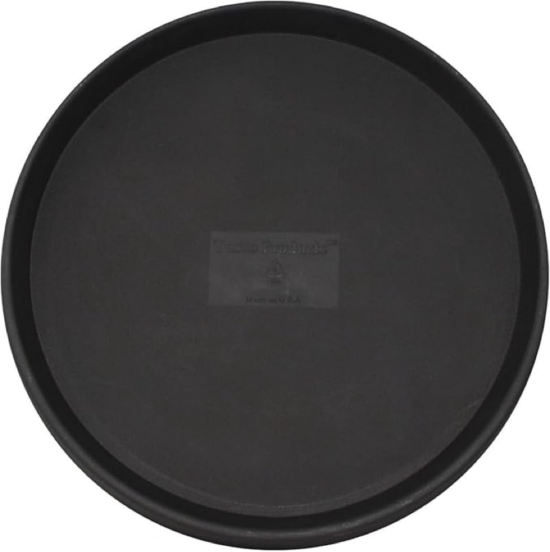 tusco products tr22bk round tray planter saucer, 22", black black 22"