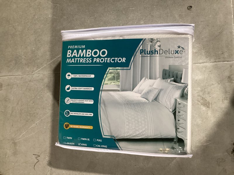Condition photo showing Good Condition for PlushDeluxe Premium Bamboo Mattress Protector – King Size, Waterproof, & Ultra Soft Breathable Noiseless Washable Bed Mattress Cover for Comfort & Protection - White