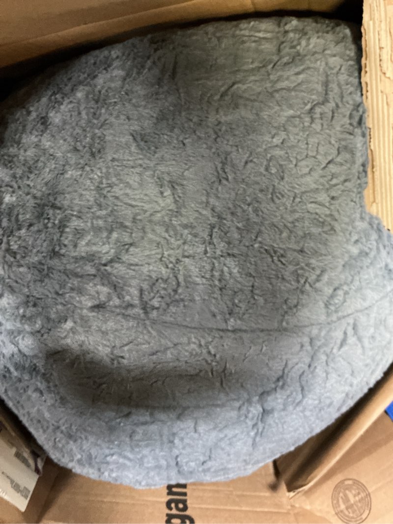 Condition photo showing Good Condition for MAXYOYO Bean Bag Chair Bed for Kids, Convertible Bean Bag Folds from Lazy Chair to Floor Mattress Bed, Stuffed Floor Sofa Couch for Boys and Girls, High-Density Foam Filling, Dark Grey Standard Faux Fur - Dark Grey