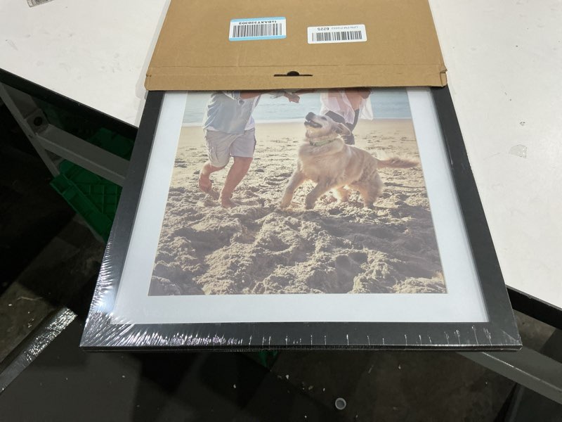 Condition photo showing Good Condition for decoruhome 13x19 picture frame, display pictures 11x17 with mat or 13x19 without mat, wall mounting photo frame, black, 1 pack black 13x19