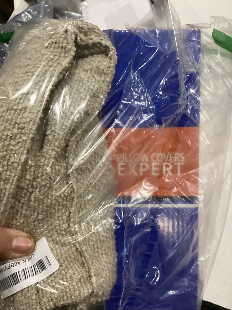 ycoll textured boucle throw pillow covers 20x20 pack of 2 - soft neutral striped cushion covers, coz