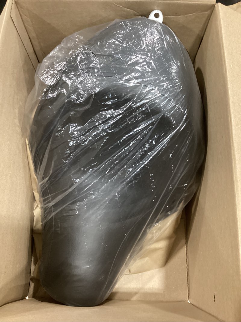Condition photo showing As Is for leather motorcycle solo seat black spring bracket kit hard bottom compatible with harley honda yamaha kawasaki suzuki cafe racer bobber chopper custom application (black)