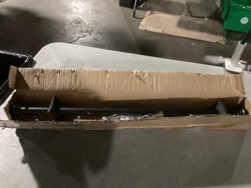 Condition photo showing Good Condition for heavy adjustable curtain rod, 1 inch, 28-48 inch, round cap, ceiling mount, premium aluminum brackets, outdoor patio 28-48" matte black