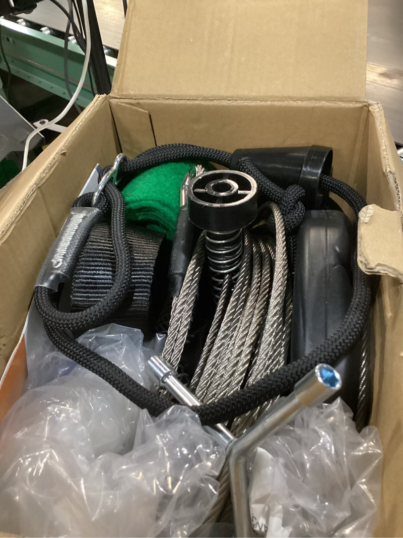 Condition photo showing Good Condition for zip line for kids and adults up to 350 lbs, 100/150/200 ft backyard zipline kit with safety harness, quick setup, spring brake system, cushioned seat, rustproof stainless steel cable 100' quick setup zipline kit
