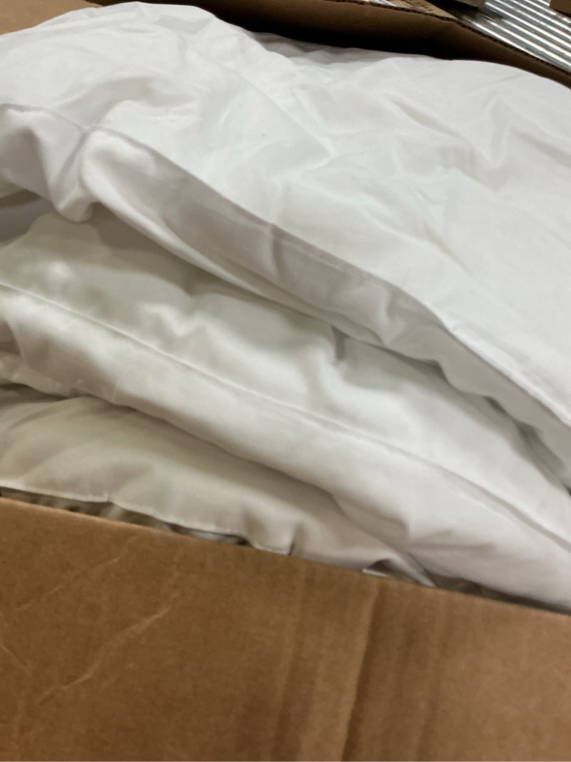 Condition photo showing As Is for bedsure duvet cover queen size - only includes 1 duvet cover (90"x90"), hotel luxury soft double brushed all season bedding for kids & adults, zipper closure, no comforter, white queen (90" x 90") 01 - white (only duvet cover)