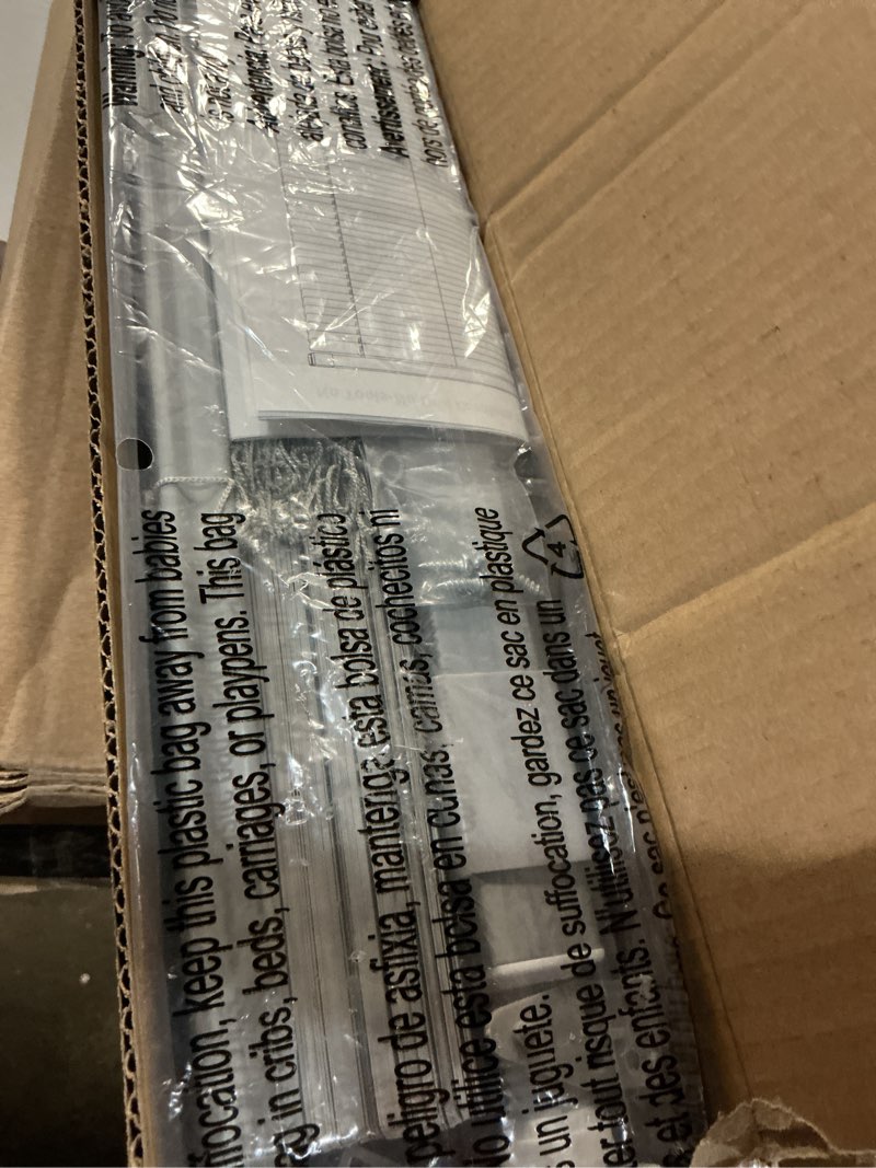 Condition photo showing New/Like New for lazblinds no tools no drill 1" vinyl mini blinds, cordless blinds for windows, light filtering horizontal window blinds & shades, 31" w x 64" h, grey cordless-grey 31" w × 64" h