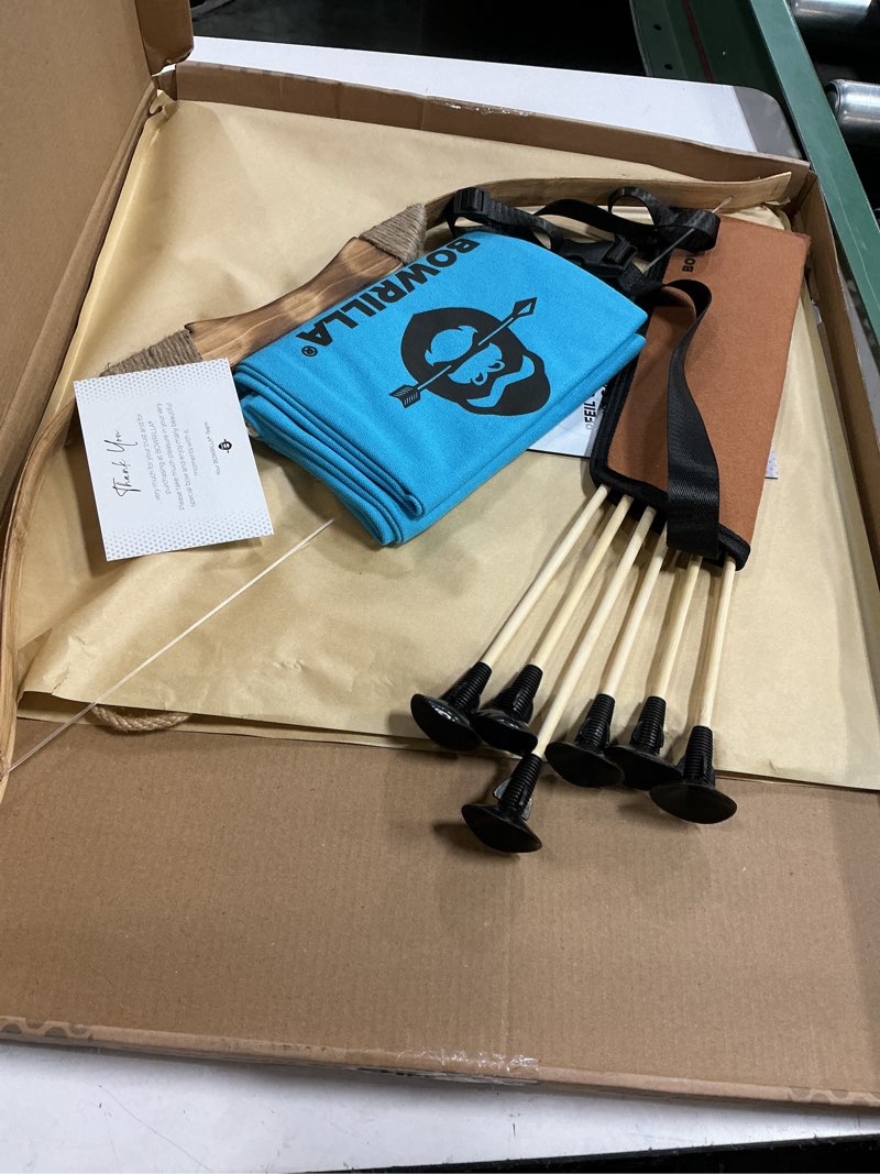 Condition photo showing Good Condition for bowrilla® kids bow and arrow set - bow and arrow for kids ages 4-8, toy archery set with 6 suction cup arrows, wooden target & quiver
