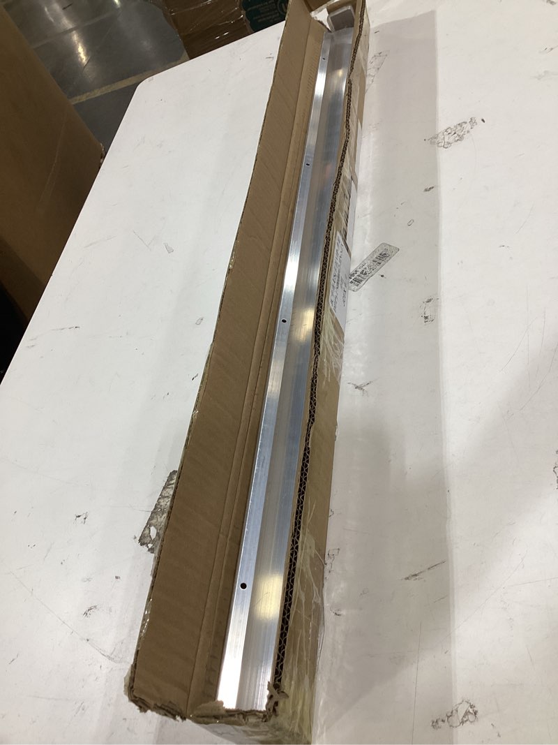 Condition photo showing As Is for blulu 2 pcs 36 in aluminum door drip cap with screws, rain drip guard, door bottom sweep edge deflector overall height 1-1/2 in window rain deflector for diverting house rainwater(silver)