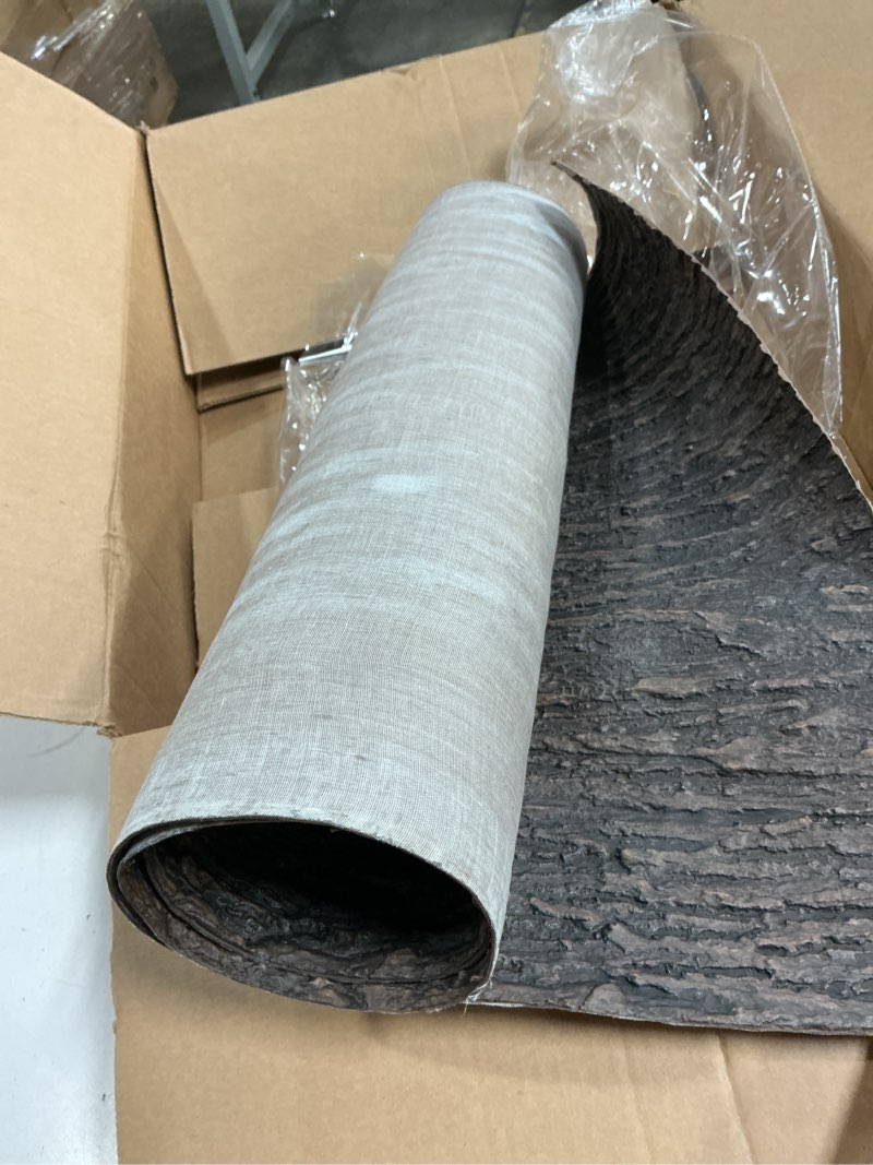 Condition photo showing Good Condition for artificial tree bark, 19.69x39.37 inch fake bark for pillars pipes decor, cuttable simulation tree bark for columns, walls, floors, tree decoration