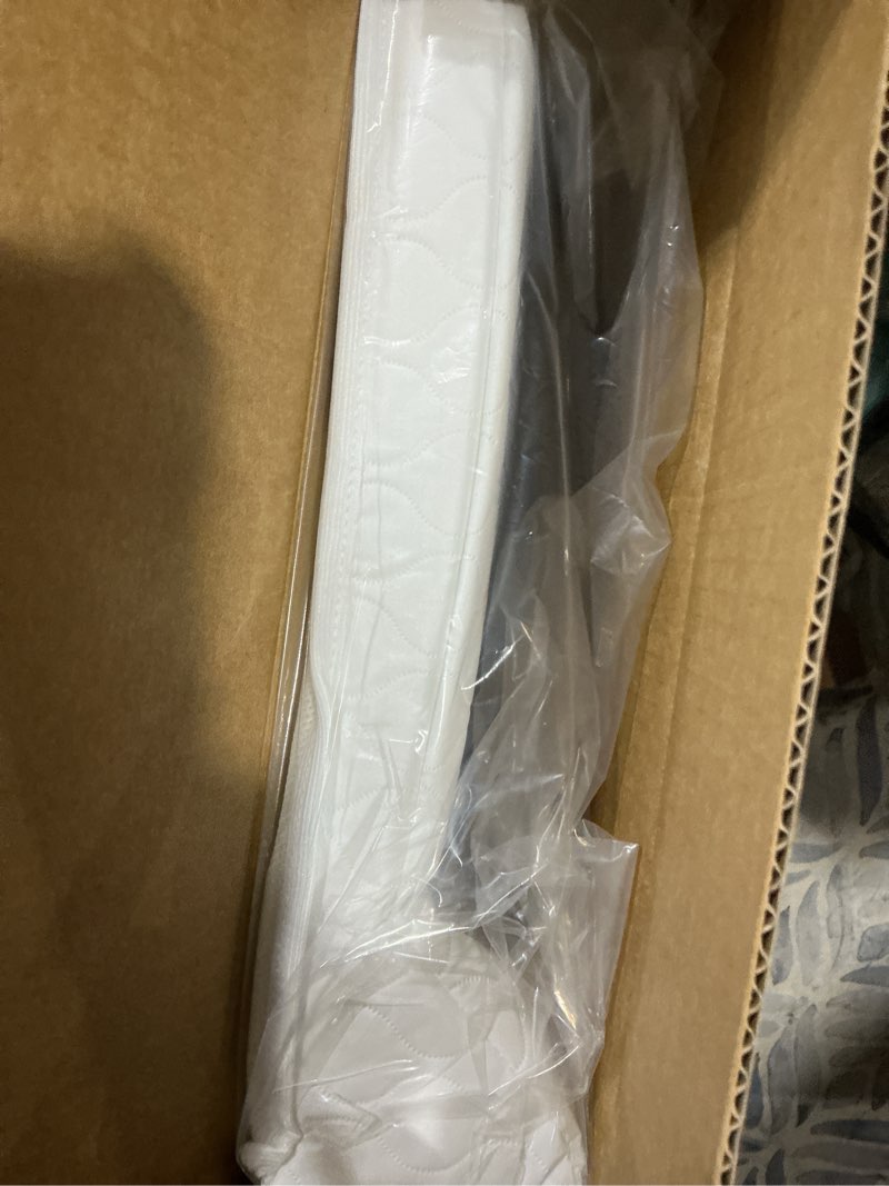 Condition photo showing New/Like New for delta children crib and changer changing pad and plush cover - works with crib and changers - machine washable cover. waterproof, white