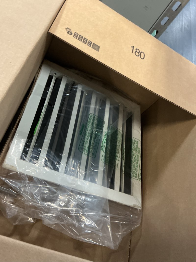 Condition photo showing Good Condition for modern white ac vent cover 8x8 (duct opening), premium aluminum linear slot diffuser, decorative hvac register for wall, ceiling & floor, adjustable airflow