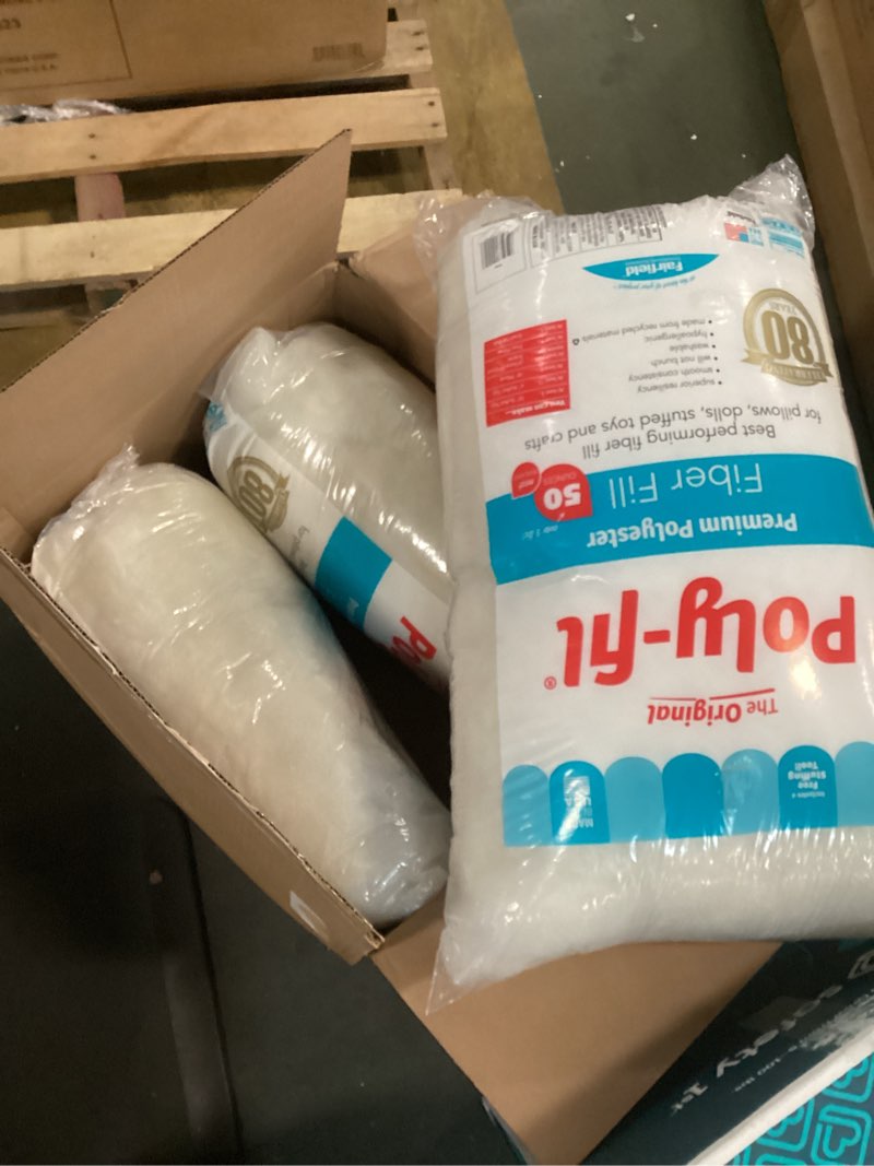 Condition photo showing New/Like New for Poly-Fil Premium Polyester Fiber Fill by Fairfield, 50 oz bag (3 PACK)