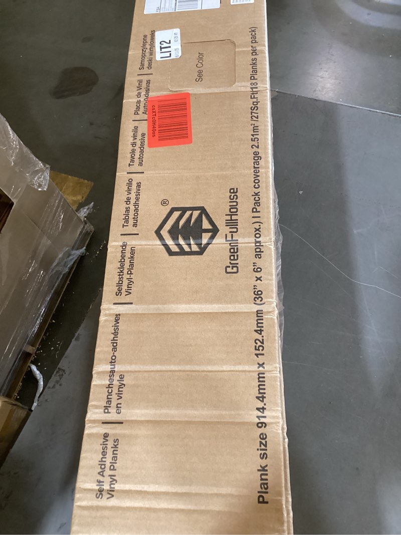 Condition photo showing New/Like New for peel and stick floor tile vinyl wood plank 18-pack 27 sq.ft, darkgrey, rigid surface hard core easy diy self-adhesive flooring dark gray 27sq.feet / 18 planks