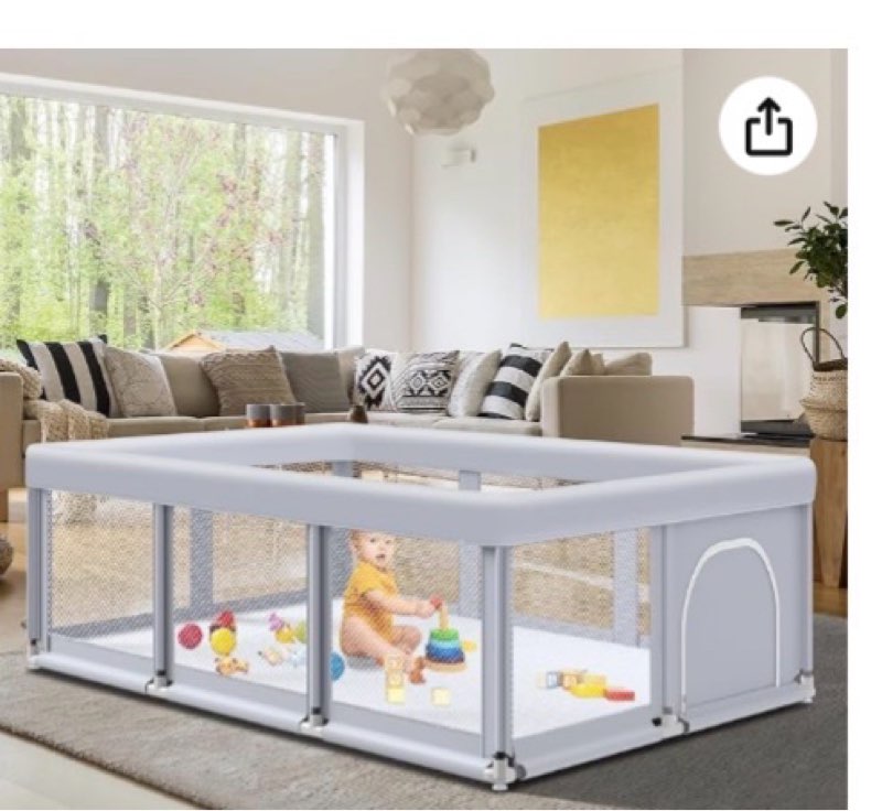 fshibila 74" ×50" large baby playpen, baby playard for babies and toddlers, baby fence play pens for