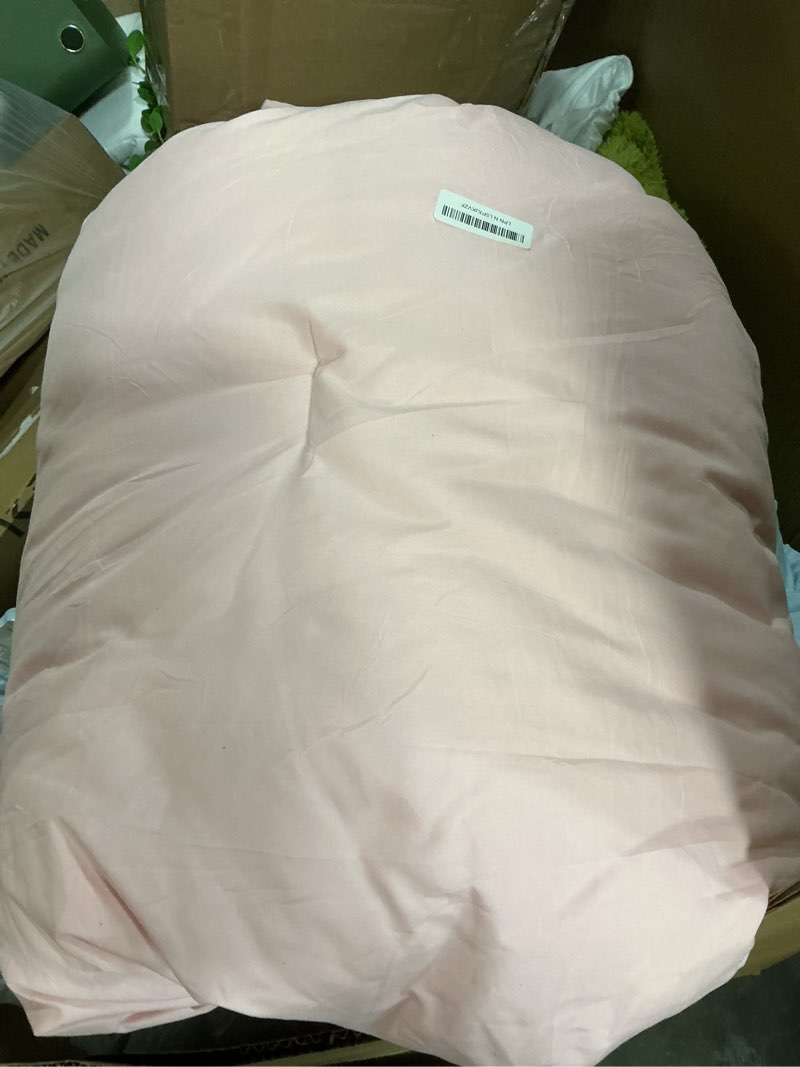 Condition photo showing As Is for Andency Pink Ruffle Comforter Set Twin, 2 Pieces Kids Comforter (66x90Inch), Lightweight Soft Girls Shabby Chic Bedding, All Season Bed Set Pink Twin(66"x90")